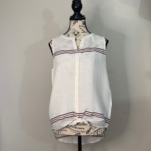 Lucky Brand Stripe Tie Front Blouse Size:S
